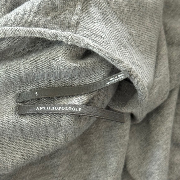 Anthropologie Gray Cap Sleeve Linen Cotton Knit Sweater Top - Small - Picture 6 of 6